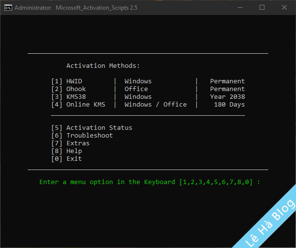 Activation Script 2.7 – Active Win 10/11 Digital License và Office