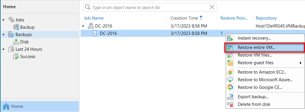 Backup và Restore máy ảo bằng Veeam Backup & Replication 11